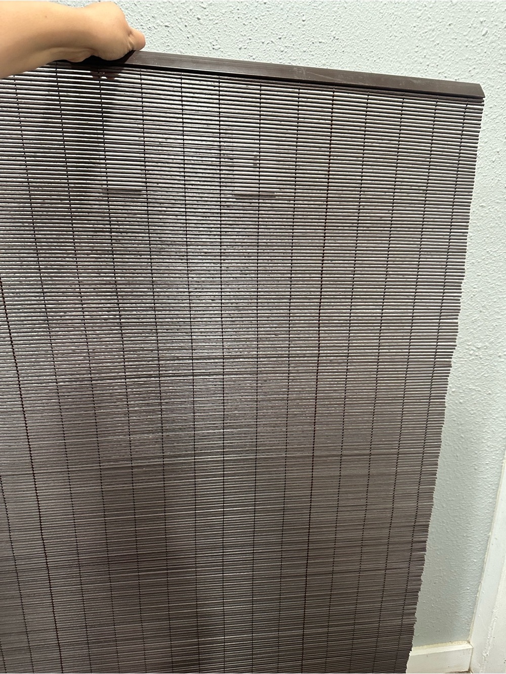 Recycled Cordless Bamboo Style Roller Shade 36"Wx48"H Dark Coffee From Amazon